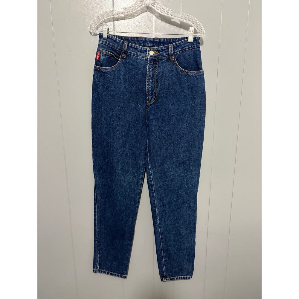 Vintage Bongo Y2K 90s Dark Wash Blue Cotton Straight Leg High Rise Jeans 9